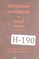 Hendey-Hendey Cone Geared Head Lathes, Operations Parts List Manual Year (1934-1936)-Cone & Geared Head-01